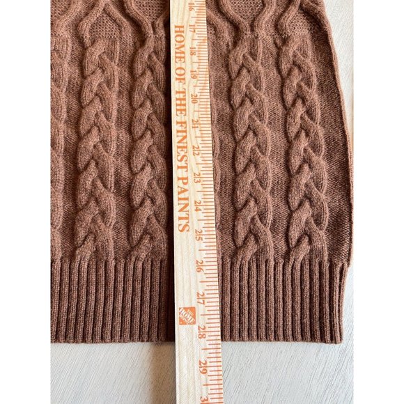 Lands' End Men's Brown Lambswool Cable Crewneck Size Large 42-44 - Picture 8 of 11